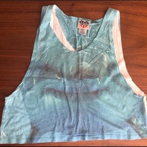 Shark cropped tank top